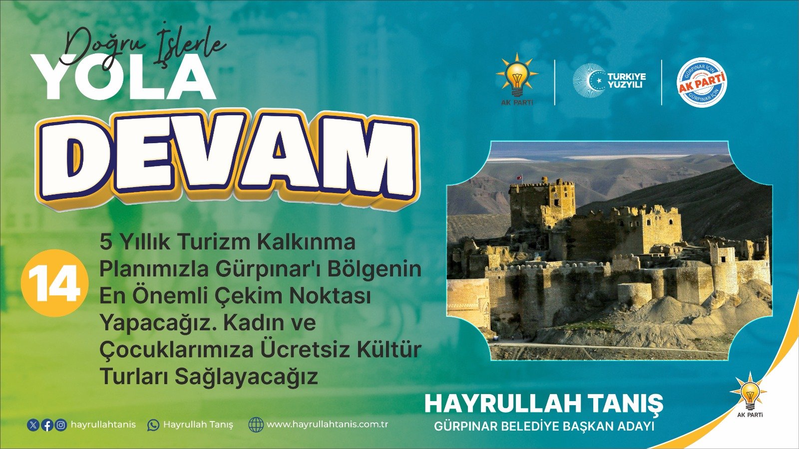 5 YILLIK TURİZM KALKINMA PLANIMIZLA GÜRPINAR’I BÖLGENİN EN ÖNEMLİ ÇEKİM NOKTASI YAPACAĞIZ. KADIN VE ÇOCUKLARIMIZA ÜCRETSİZ KÜLTÜR TURLARI DÜZENLEYECEĞİZ