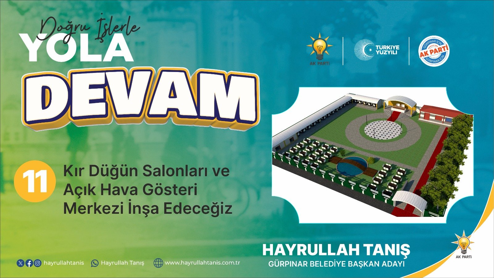 KIR DÜĞÜN SALONLARI VE AÇIK HAVA GÖSTERİ MERKEZİ İNŞA EDECEĞİZ