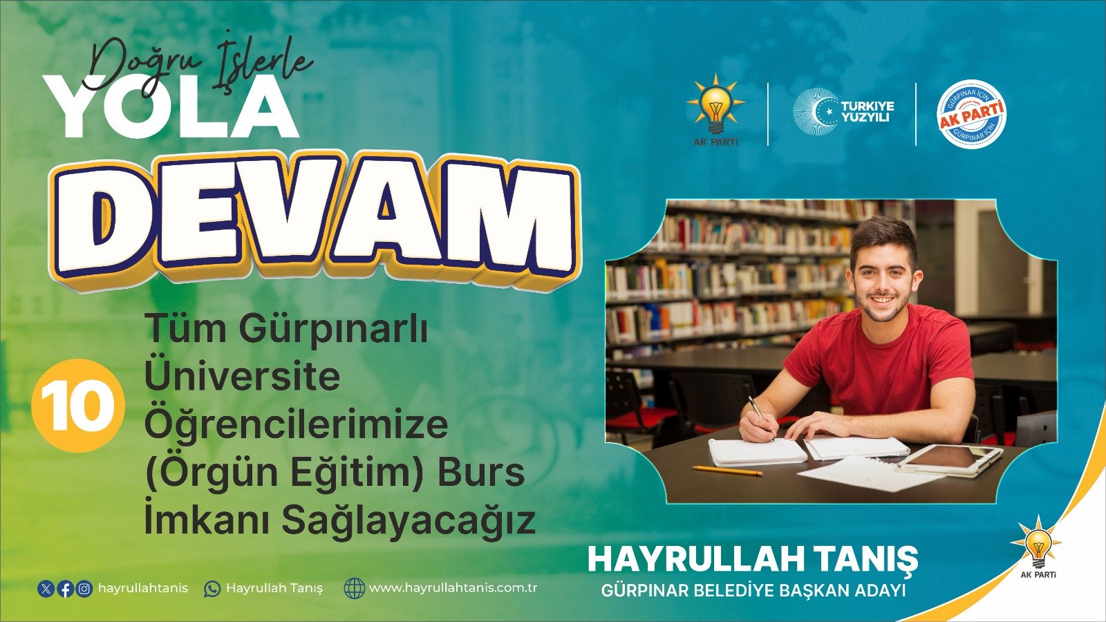 TÜM GÜRPINARLI ÜNİVERSİTE ÖĞRENCİLERİMİZE (ÖRGÜN EĞİTİM) BURS İMKANI SAĞLAYACAĞIZ