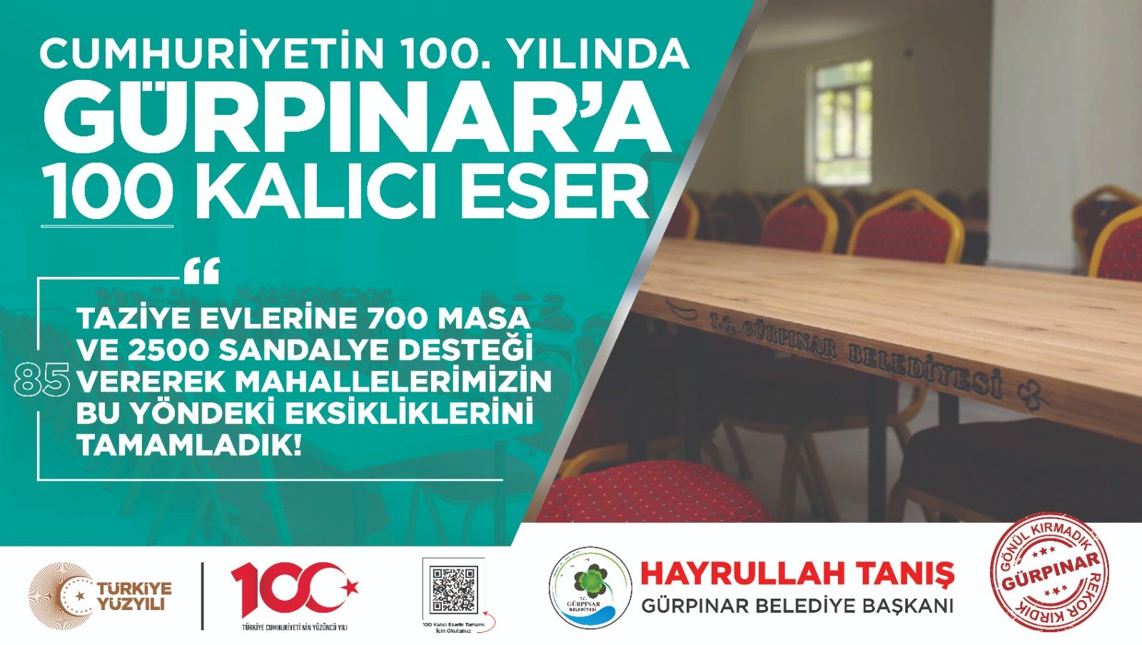 TAZİYE EVLERİNE MASA VE SANDALYE DESTEĞİ